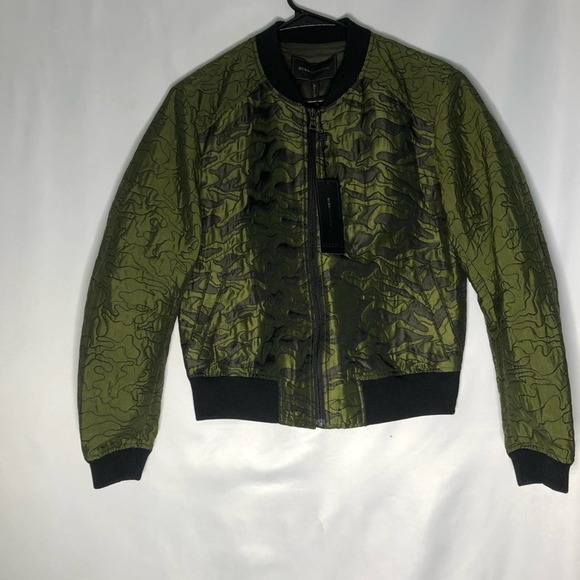 BCBGMaxAzria Green Gibson Camouflage Bomber Jacket Size XXS-New - Picture 16 of 16
